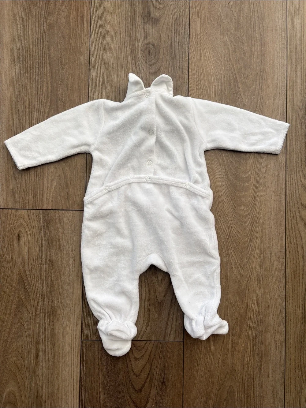 Baby Essentials White Footed One-Piece with Light Blue Gingham Chest Panel